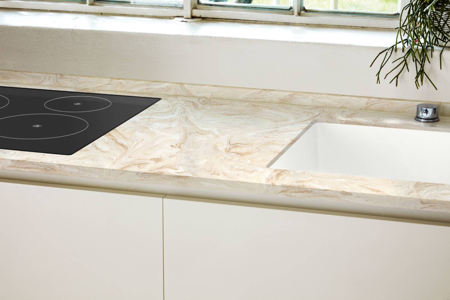 Cream Corian worktop